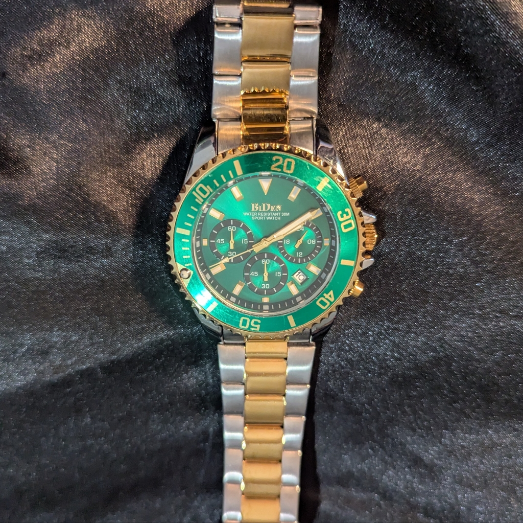 Bdk Gold And Green Watch Bdk Gold And Green Watch